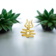 Brass Trishul Tripund Tilak Stamp – Forehead Thappa for Lord Shiva Devotees