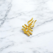 Brass Trishul Tripund Tilak Stamp – Forehead Thappa for Lord Shiva Devotees