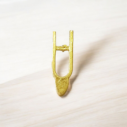 Brass Vishnu Tilak stamp with  , featuring the traditional U-shaped design for Vaishnav forehead tikka application