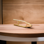 Brass Vishnu Tilak stamp with  , featuring the traditional U-shaped design for Vaishnav forehead tikka application