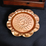 Charan Paduka In Copper with Plate | Bhagwan Ji Ke Charan | Pure Copper Made 7CM | Malawala |