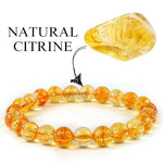 Citrine Bracelet – Diamond Cut Citrine Stone Bracelet for Men & Women | 8mm Beads – Lab Certified – Malawala
