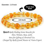 Citrine Bracelet – Diamond Cut Citrine Stone Bracelet for Men & Women | 8mm Beads – Lab Certified – Malawala
