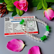 Clear Quartz & Aventurine Healing Bracelet 8MM Stretchable Lab Certified