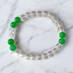 Clear Quartz & Aventurine Healing Bracelet 8MM Stretchable Lab Certified