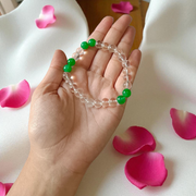 Clear Quartz & Aventurine Healing Bracelet 8MM Stretchable Lab Certified