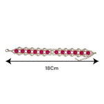 Close-up image of Natural Pink Agate Pearl Bracelet with 8MM Hakik beads on a white background

