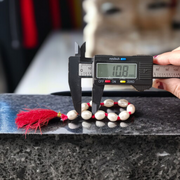 Close-up of MALAWALA Natural Pearl Finger Mala with 9+1 round 10–11mm pearls, ideal for meditation, japa, and daily spiritual use