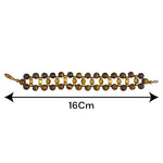 Close-up of Natural Tiger Eye Bracelet with polished 7MM beads on elastic band