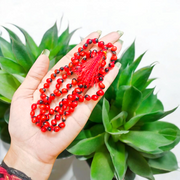 Combo Natural Lal Gunja Mala | Red Chirmi Beads Mala and Red Gunja Bracelet – Natural Lal Gunja Ka Bracelet – Lab Certified – Malawala