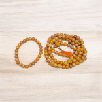 Combo Natural Safed Chandan Mala – White Sandalwood Mala and White Sandalwood Bracelet – Lab Certified – Malawala