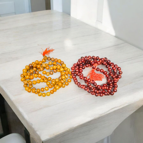 Combo Of Red Sandalwood Mala And White Sandalwood Mala | Lab Certified | Malawala
