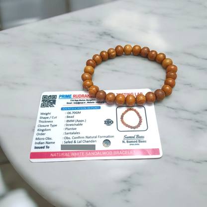 Combo Of White Sandalwood Bracelet And Red Sandalwood Bracelet | Lab Certified | Malawala