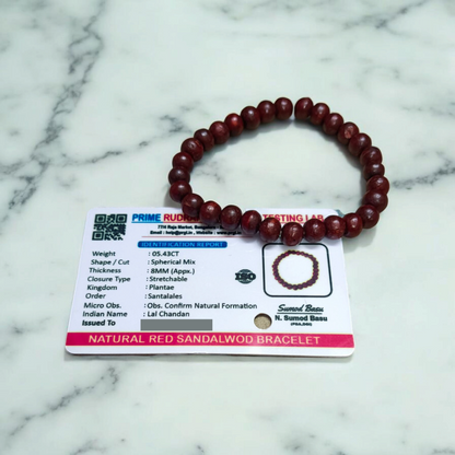 Combo Of White Sandalwood Bracelet And Red Sandalwood Bracelet | Lab Certified | Malawala