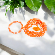Combo Original Hessonite Garnet Mala – 8mm Gomed Mala and Hessonite Bracelet – Rahu Ka Bracelet – Lab Certified – Malawala