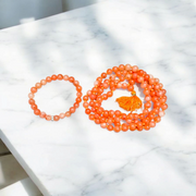 Combo Original Hessonite Garnet Mala – 8mm Gomed Mala and Hessonite Bracelet – Rahu Ka Bracelet – Lab Certified – Malawala