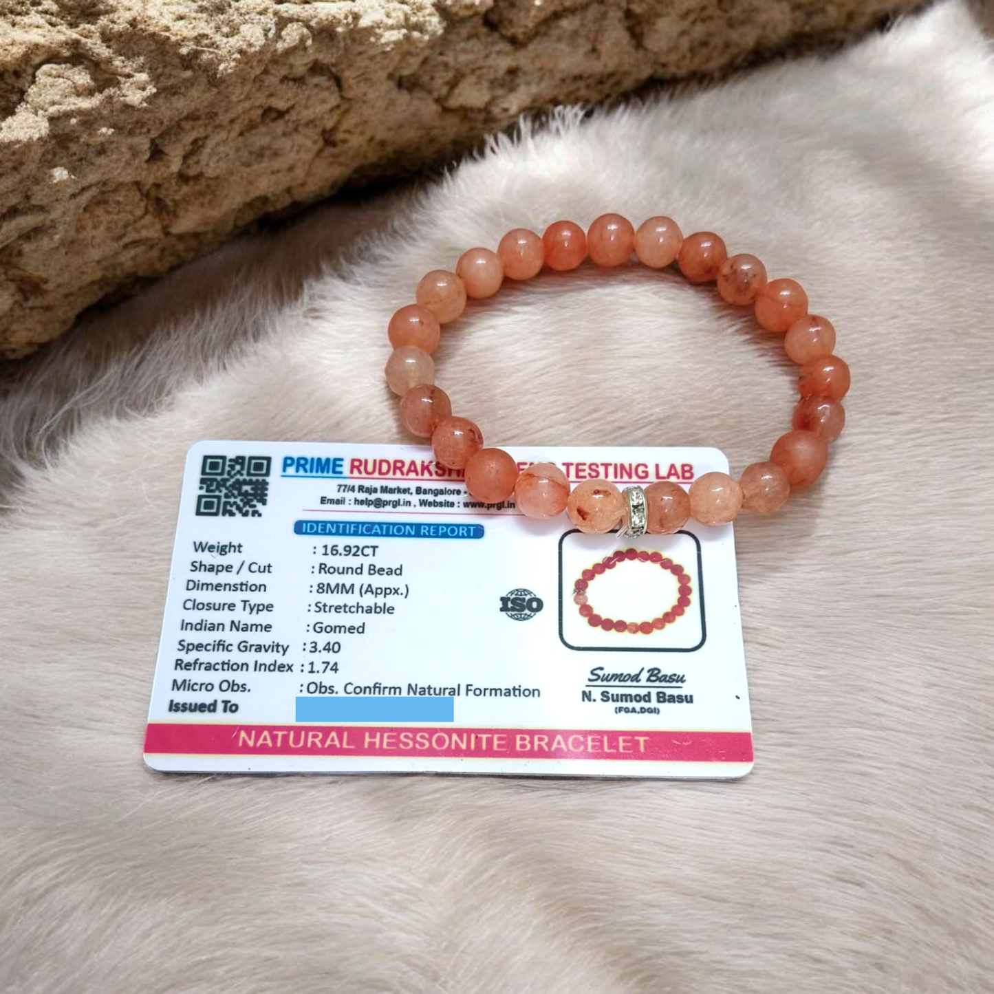 Combo Original Hessonite Garnet Mala – 8mm Gomed Mala and Hessonite Bracelet – Rahu Ka Bracelet – Lab Certified – Malawala