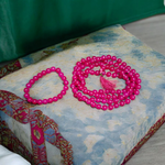 Combo Original Pink Agate Mala – Pure Gulabi Hakik Mala and Pink Agate Bracelet – Pink Hakik Bracelet – Lab Certified – Malawala