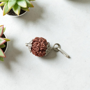Combo Rudraksha pendant featuring lab certified 1 Mukhi and 6 Mukhi beads set in metal caps, ideal for spiritual and energy healing purposes