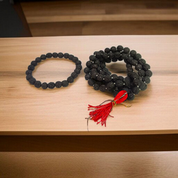 Combo of Black Rudraksha Mala & Black Rudraksha Bracelet | Lab Certified – Malawala