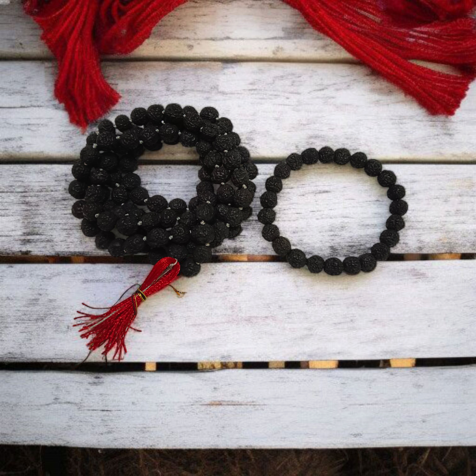 Combo of Black Rudraksha Mala & Black Rudraksha Bracelet | Lab Certified – Malawala