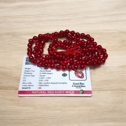 Combo of Red Agate Mala & Red Agate Bracelet | Lab Certified – Malawala