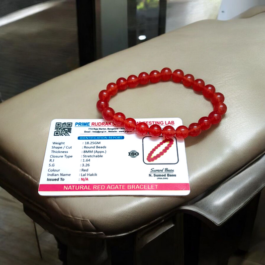 Combo of Red Agate Mala & Red Agate Bracelet | Lab Certified – Malawala