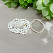 Combo of White Hakik Mala & White Hakik Bracelet | Lab Certified – Malawala