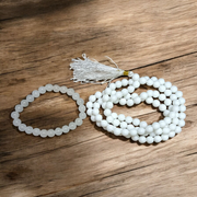 Combo of White Hakik Mala & White Hakik Bracelet | Lab Certified – Malawala