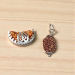 Combo pendant featuring 1 Mukhi and 3 Mukhi Rudraksha beads, lab certified, set in a sleek metal cap design for spiritual use
