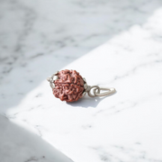 Combo pendant with lab certified 6 Mukhi and 4 Mukhi Rudraksha beads in metal caps, designed for wisdom, strength, and communication