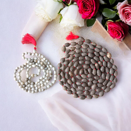 Combo set of Kamal Gutta Mala and Vaijanti Mala, hand-threaded prayer beads ideal for meditation, mantra chanting, and spiritual use