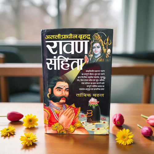 Cover image of the Asli Prachin Ravan Sanhita Book In Hindi by MALAWALA with traditional ancient-style design