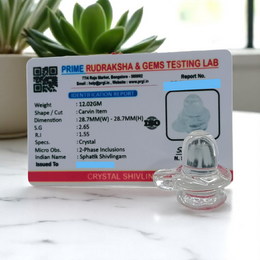 Crystal Shivling – Sphatik Shivling | Lab Certified for Spiritual Energy & Blessings – Malawala