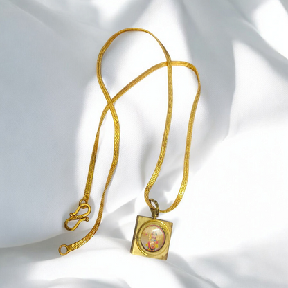 Durga Beesa Locket with Gold Plated Chain - Divine Maa Durga Pendant for Protection & Strength