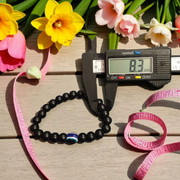 Ebony Wood Bracelet – Natural Unpolished Karungali Kattai Bracelet with Evil Eye Bead – Malawala