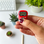 Electronic finger mantra counter with adjustable strap and digital display, suitable for pooja and meditation use