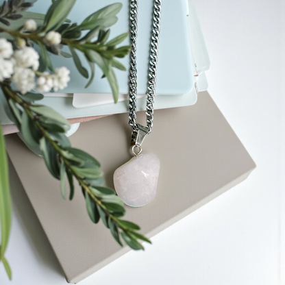 Elegant Natural Morganite Pendant on Chain – Lab Certified Crystal Jewelry for Love and Emotional Healing