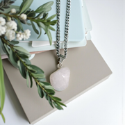 Elegant Natural Morganite Pendant on Chain – Lab Certified Crystal Jewelry for Love and Emotional Healing
