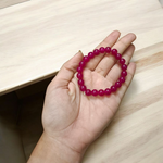 Elegant Pink Onyx Bracelet with 8mm round beads, stretchable design, lab certified crystal for emotional healing

