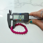 Elegant Pink Onyx Bracelet with 8mm round beads, stretchable design, lab certified crystal for emotional healing

