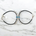 Fancy evil eye anklet for girls with adjustable chain, featuring blue enamel charm and beadwork, ideal for daily wear or special occasions