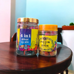 Four assorted natural dhoop cones from MALAWALA with smoke trail and decorative background, representing spiritual and calming use in home or temple