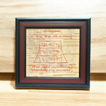 Framed Rahu Yantra hand-drawn on Bhojpatra with red ink, encased in a wooden frame for spiritual use and astrology correction