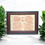 Framed Vyapaar Vridhi Yantra hand-inscribed on Bhojpatra for business growth, success, and prosperity in trade