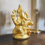 Ganesh Ji Brass Murti Idol for Home Temple Puja, Spiritual Decor and Vastu Blessings