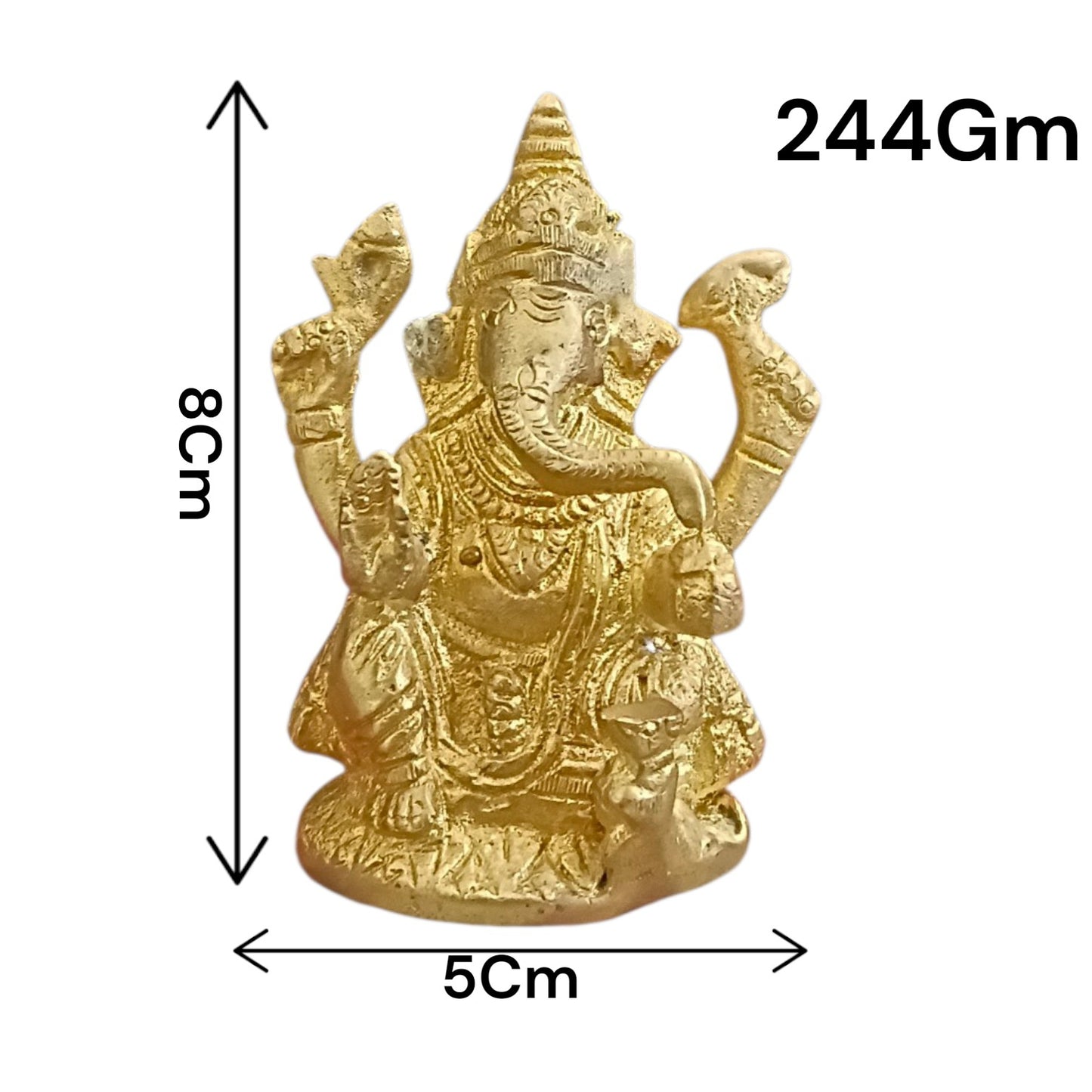 Ganesh Ji Brass Murti Idol for Home Temple Puja, Spiritual Decor and Vastu Blessings