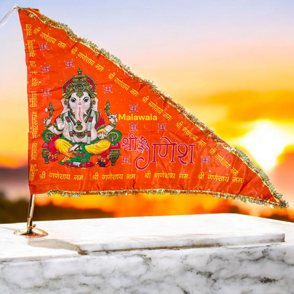 Ganesh Ji Jhanda | Ganpati Flag | Lord Ganesh Flag | Orange and Yellow Flag – Malawala