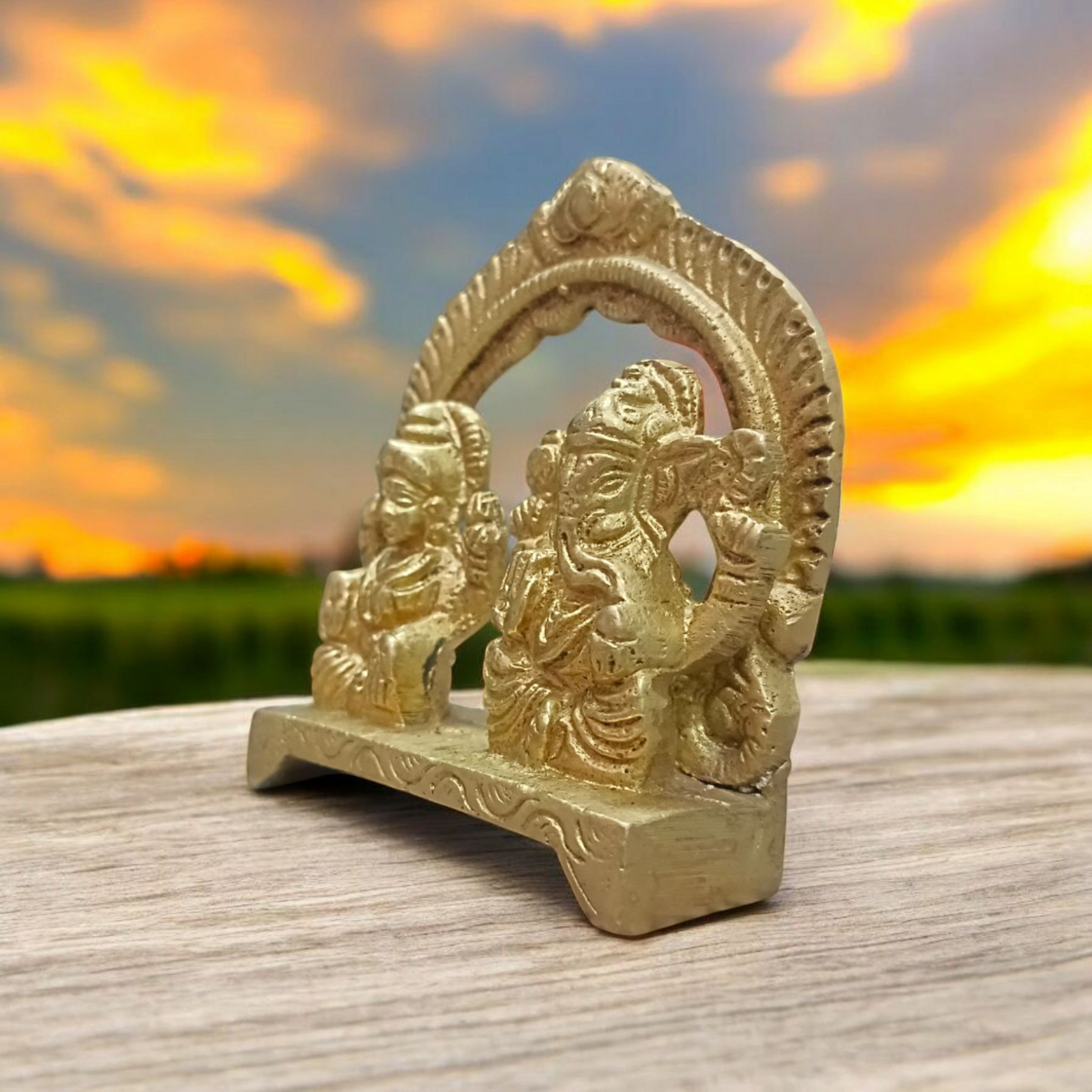 Ganesha Lakshmi | Brass Murti | For Worship | Malawala