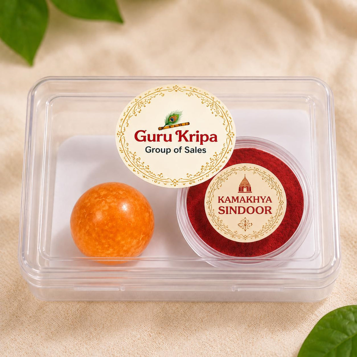 Gaulochan Ball and Kamakhya Sindoor Powder Combo for Traditional Tilak, Puja and Ritual Use by Malawala